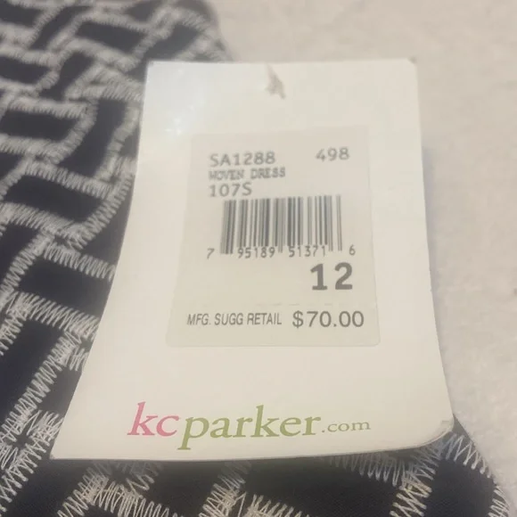 KC PARKER By Heartstrings Size 12 NWT Navy & White Dress - Picture 4 of 15